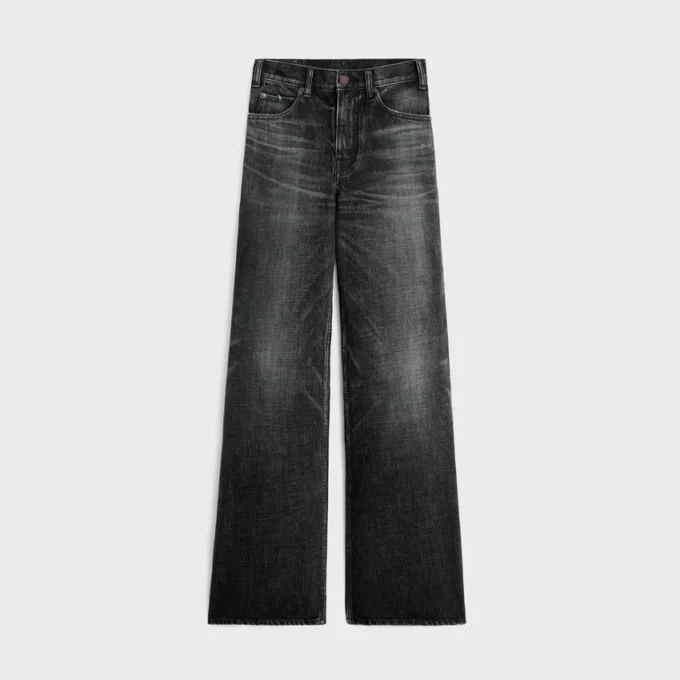 Flared Surf Jeans in Black Ice Rinse Denim Flared Surf Jeans in Black Ice Rinse Denim