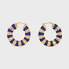 Frosted Hoops in Enamel and Brass with Gold Finish