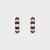 Frosted Hoops in Enamel and Brass with Gold Finish