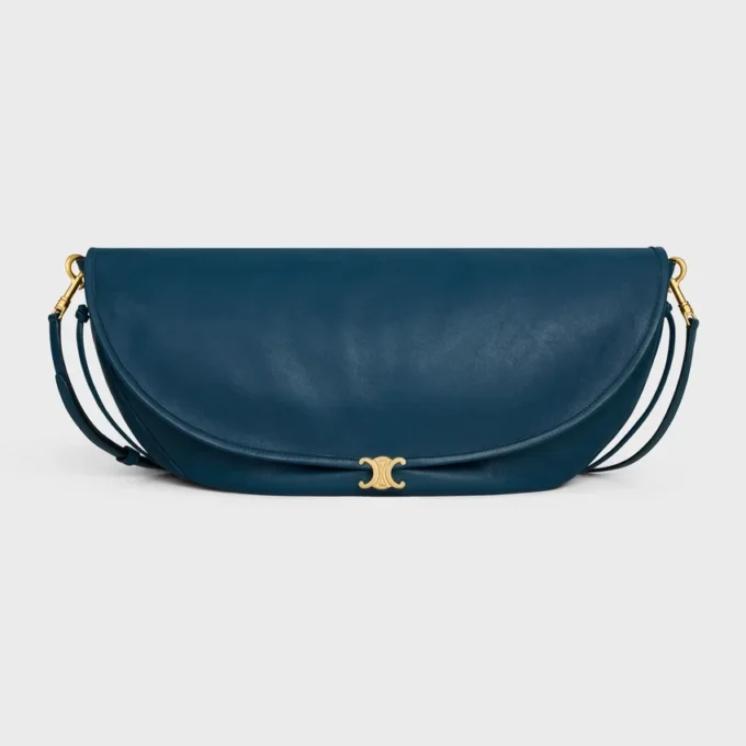 Halfmoon Soft Triomphe Bag in Supple Shiny Lambskin