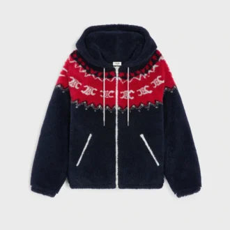 Hooded Jacket in Triomphe Fair Isle Fleece Hooded Jacket in Triomphe Fair Isle Fleece