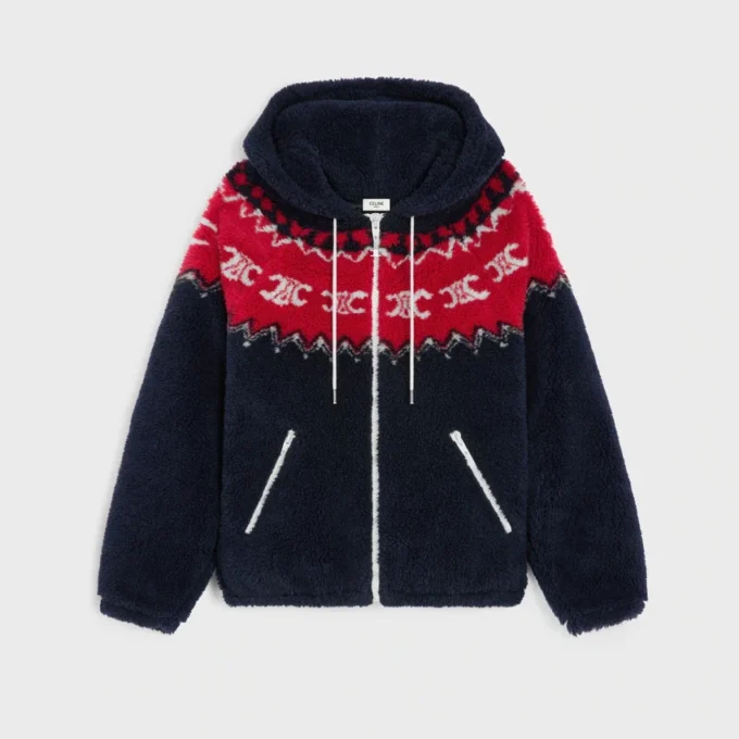 Hooded Jacket in Triomphe Fair Isle Fleece