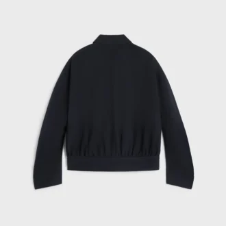 Jacket in Wool and Cotton Gabardine
