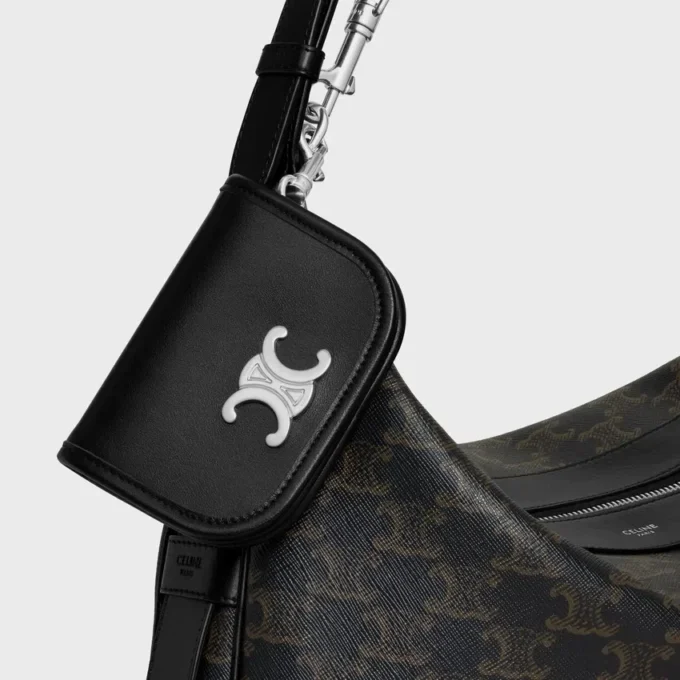 Keyring Nano Besace Triomphe in Smooth Calfskin