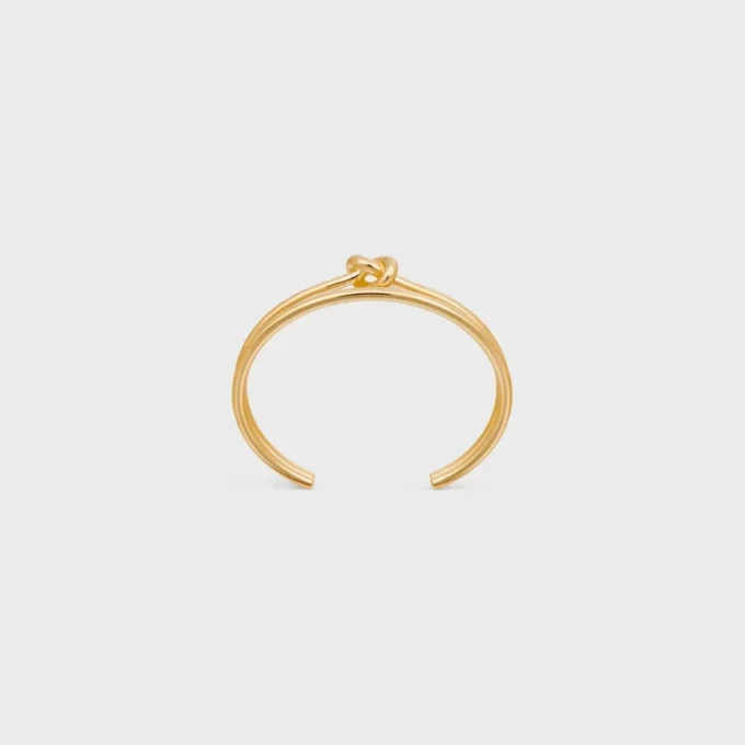 Knot Double Cuff in Brass with Gold Finish