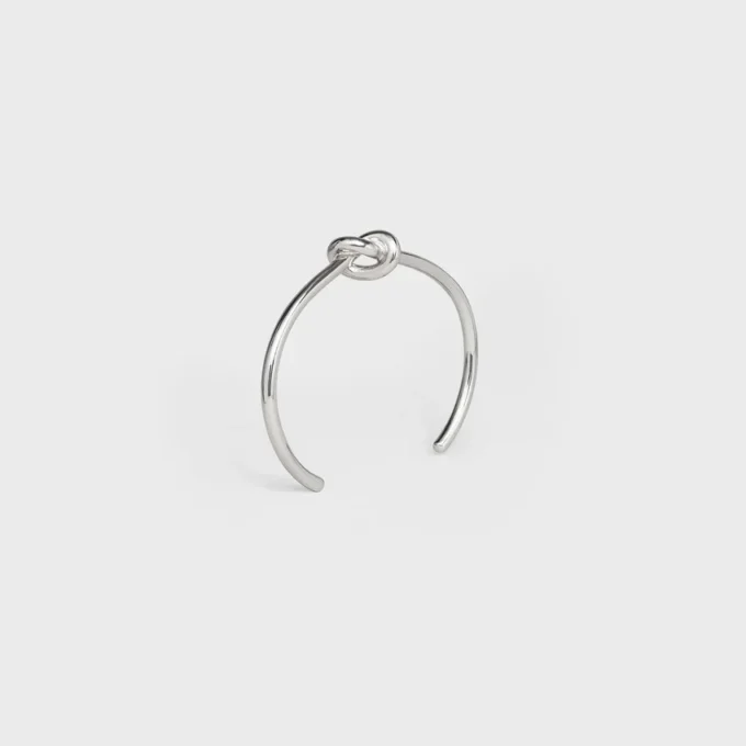 Knot Extra-Thin Bracelet in Brass with Rhodium Finish