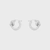 Knot Hoops in Brass with Rhodium Finish Knot Hoops in Brass with Rhodium Finish