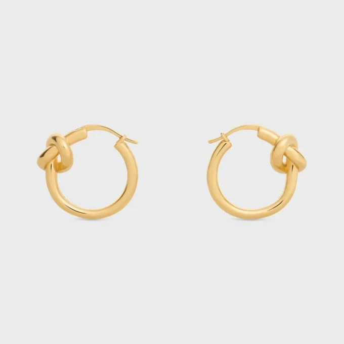 Knot Small Hoops in Brass with Gold Finish