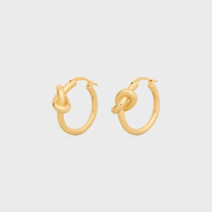 Knot Small Hoops in Brass with Gold Finish