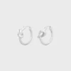 Knot Small Hoops in Brass with Rhodium Finish