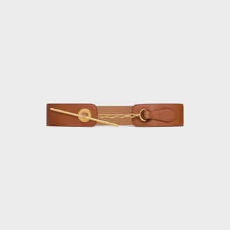 Large 50Mm Celine Disc Belt in Supple Natural Calfskin Large 50Mm Celine Disc Belt in Supple Natural Calfskin