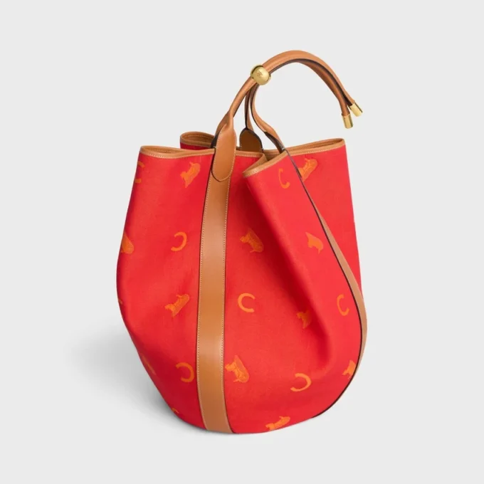 Large Drop Bucket Bag in Jacquard C Sulky Textile