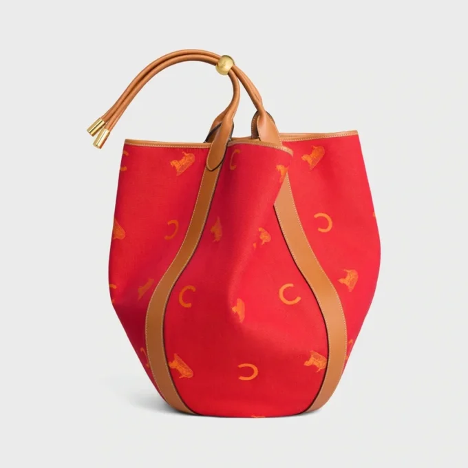 Large Drop Bucket Bag in Jacquard C Sulky Textile