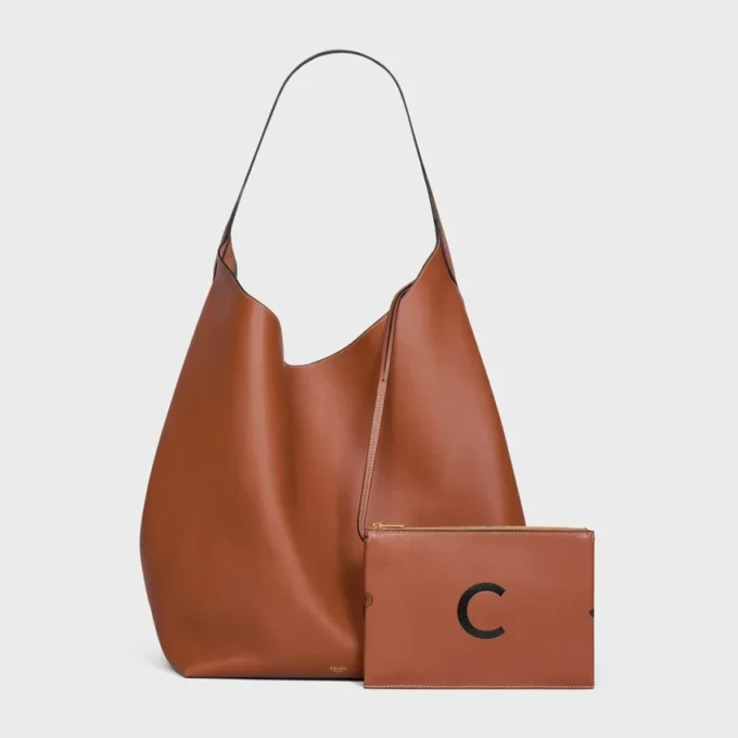 Large Hobo in Supple Natural Calfskin