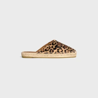 Les Espadrilles Celine Mule in Leopard Printed Hairy Calfskin
