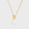 Les Perles Celine Necklace in Resin Pearl and Brass with Gold Finish Les Perles Celine Necklace in Resin Pearl and Brass with Gold Finish