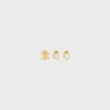 Les Perles Celine Set of 3 Studs in Resin Pearls and Brass with Gold Finish