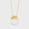 Les Pierres Celine Necklace in Rock Crystal and Brass with Gold Finish Les Pierres Celine Necklace in Rock Crystal and Brass with Gold Finish