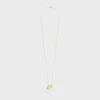 Les Pierres Celine Necklace in Rock Crystal and Brass with Gold Finish Les Pierres Celine Necklace in Rock Crystal and Brass with Gold Finish
