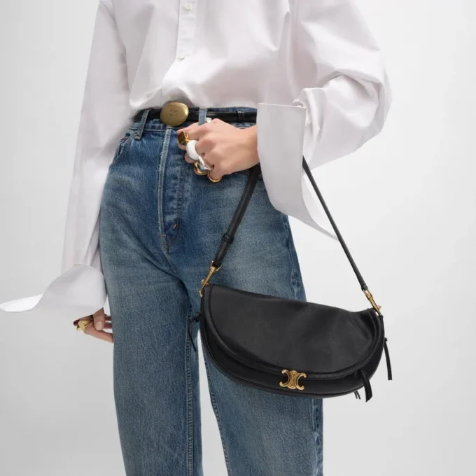 Little Halfmoon Soft Triomphe in Supple Shiny Lambskin Little Halfmoon Soft Triomphe in Supple Shiny Lambskin