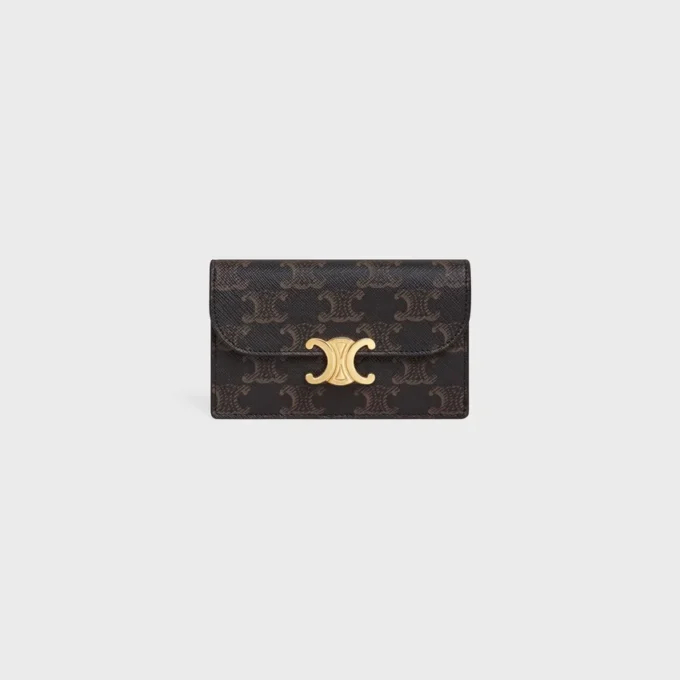 Long Card Holder with Flap Triomphe  in Triomphe Canvas