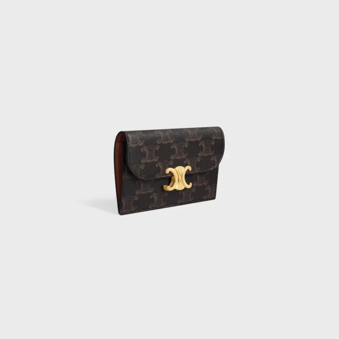 Long Card Holder with Flap Triomphe  in Triomphe Canvas