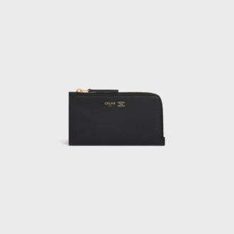 Long Zipped Card Holder in Supple Grained Calfskin