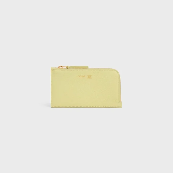 Long Zipped Card Holder in Supple Grained Calfskin Long Zipped Card Holder in Supple Grained Calfskin