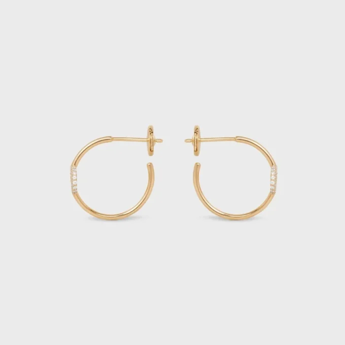 Maillon Triomphe Hoops in Yellow Gold and Diamonds Maillon Triomphe Hoops in Yellow Gold and Diamonds