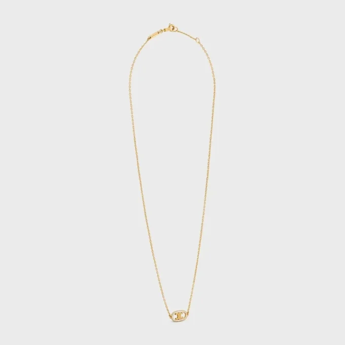 Maillon Triomphe Necklace in Yellow Gold and Diamonds