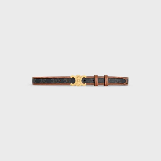 Medium 25Mm Triomphe Belt in Triomphe Canvas and Calfskin Medium 25Mm Triomphe Belt in Triomphe Canvas and Calfskin