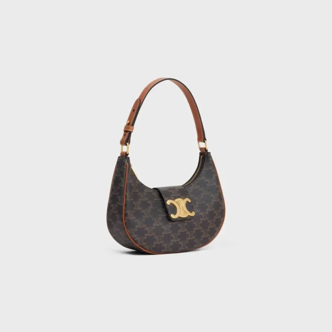 Medium Ava Triomphe Bag in Triomphe Canvas and Calfskin Medium Ava Triomphe Bag in Triomphe Canvas and Calfskin