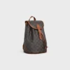 Medium Backpack Folco in Triomphe Canvas and Calfskin