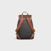 Medium Backpack Folco in Triomphe Canvas and Calfskin