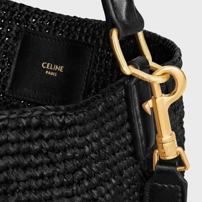 Medium Louise Bucket in Raffia and Calfskin Medium Louise Bucket in Raffia and Calfskin