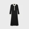 Midi Polo Dress in Viscose Georgette Midi Polo Dress in Viscose Georgette