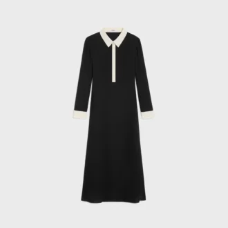 Midi Polo Dress in Viscose Georgette
