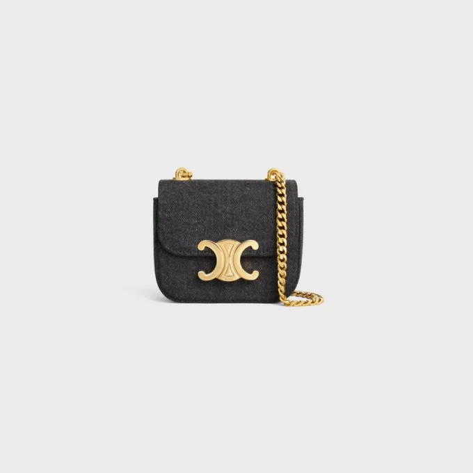 Mini Chain Claude in Denim & Calfskin Mini Chain Claude in Denim & Calfskin