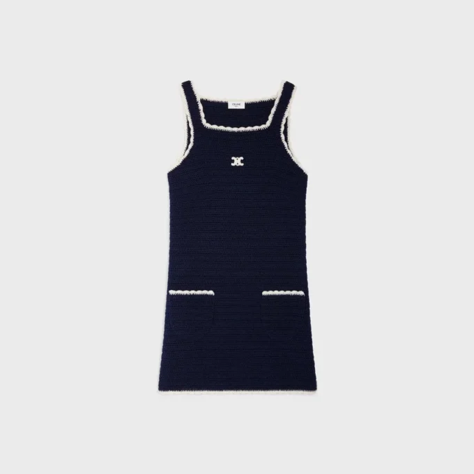 Mini Dress in Crocheted Cotton Mini Dress in Crocheted Cotton