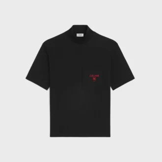 Mock Neck T-Shirt in Cotton Jersey Mock Neck T-Shirt in Cotton Jersey
