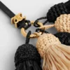 Multi Pompon Charm in Raffia and Smooth Lambskin