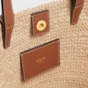 Nano Supple Celine Classic Panier in Raffia and Calfskin