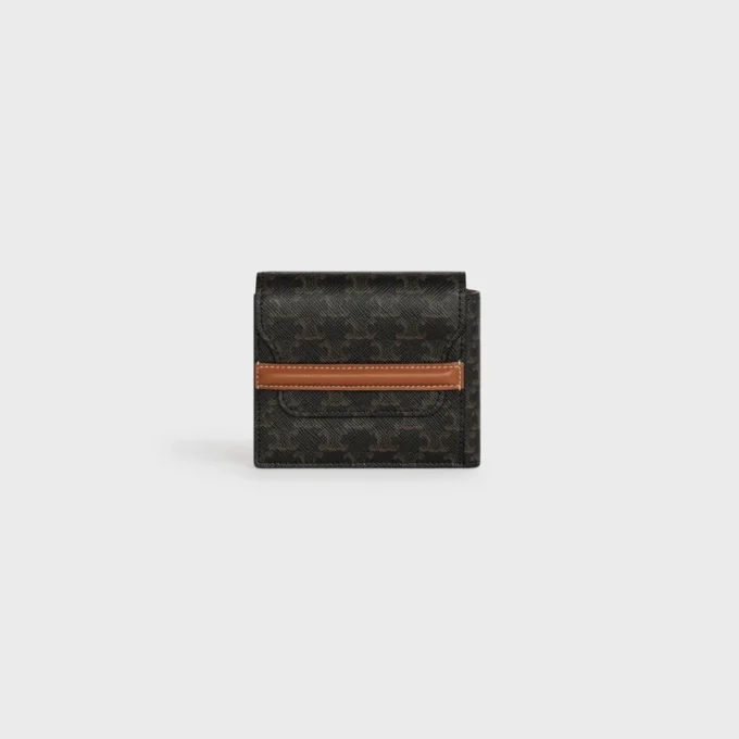 Origami Card Holder in Triomphe Canvas and Lambskin