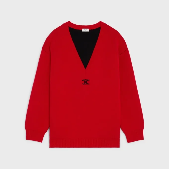 Oversized V-Neck Sweater in Cashmere