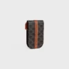 Phone Pouch with Flap in Triomphe Canvas and Calfskin
