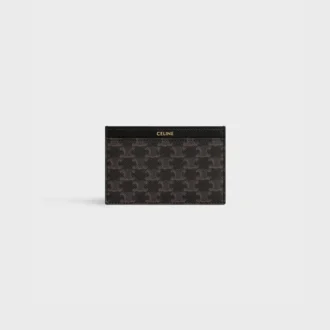 Plain Card Holder in Triomphe Canvas and Calfskin Plain Card Holder in Triomphe Canvas and Calfskin