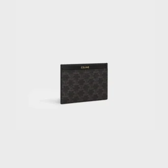 Plain Card Holder in Triomphe Canvas and Calfskin Plain Card Holder in Triomphe Canvas and Calfskin
