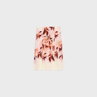 Pleated Skirt in Crepe De Chine