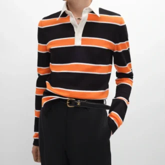 Polo Shirt in Striped Cotton Jersey Polo Shirt in Striped Cotton Jersey