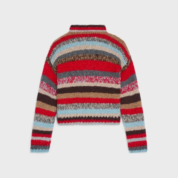Polo Sweater in Mouline Alpaca and Wool